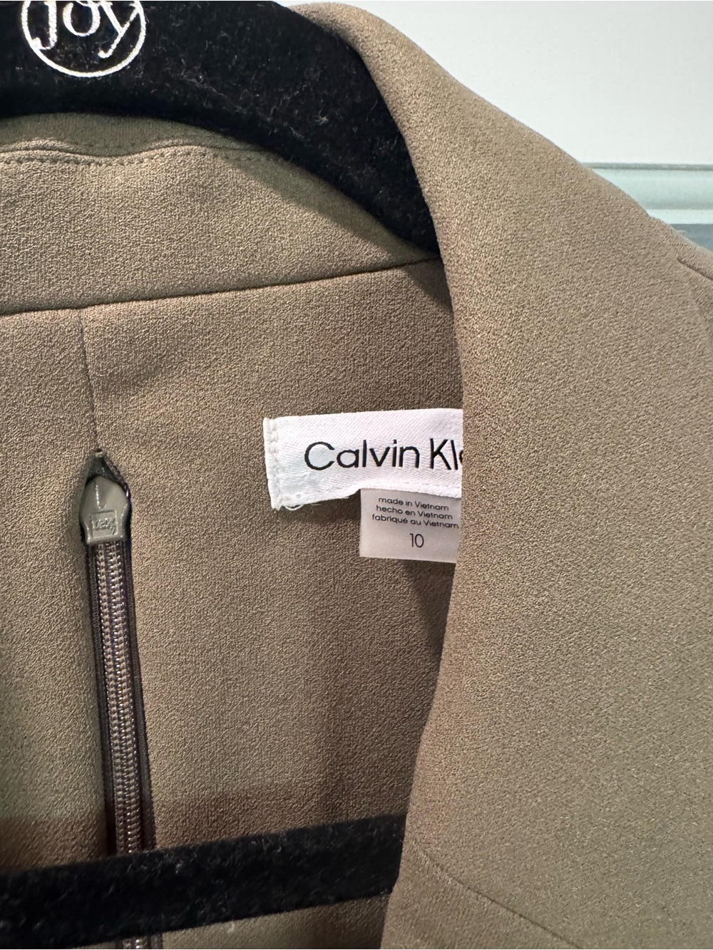 Calvin Klein Olive Green Sleeveless Belted Trench Dress - Picture 3 of 3